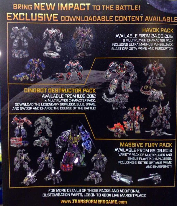 Tranformers Fall Of Cybertron DLC  Dinobot Destruction Pack And Massive Fury Pack Details Revealed (1 of 1)